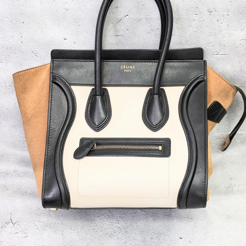 【中古】 CELINE セリーヌ  トートバッグ   ラゲージマイクロ レザー スウェード  155