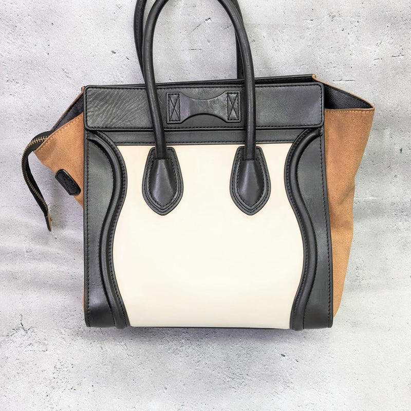 【中古】 CELINE セリーヌ  トートバッグ   ラゲージマイクロ レザー スウェード  155