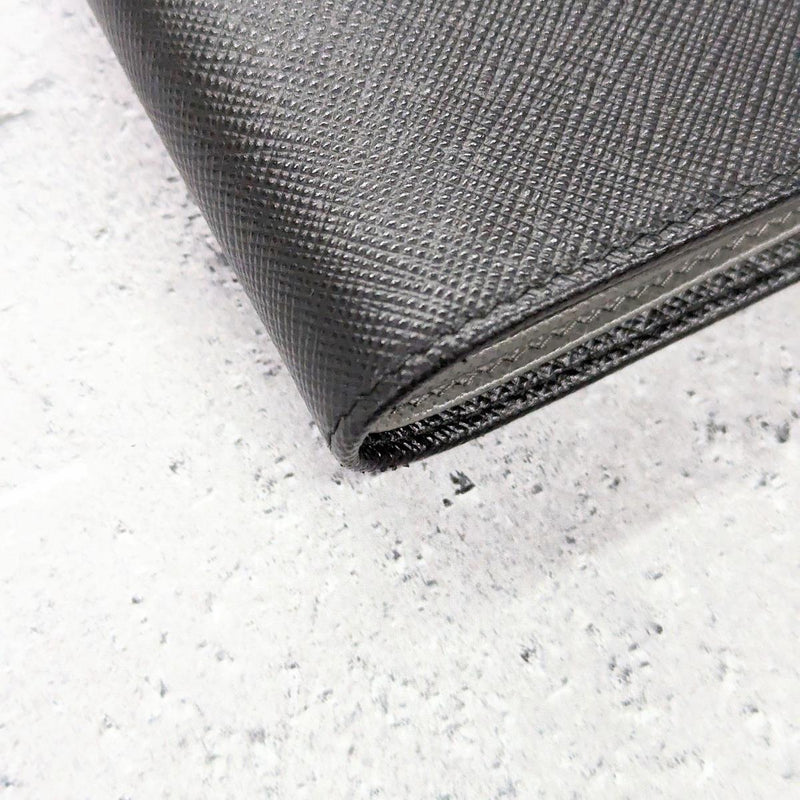 [Used] PRADA Prada Men's Wallet Bi-fold Wallet Billfold Calfskin Black Grey 221 EF