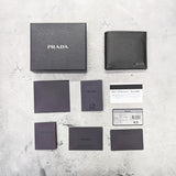 [Used] PRADA Prada Men's Wallet Bi-fold Wallet Billfold Calfskin Black Grey 221 EF