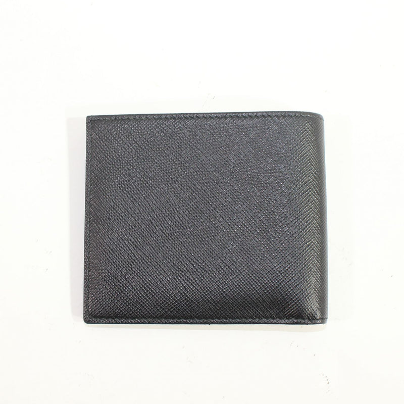 [Used] PRADA Prada Men's Wallet Bi-fold Wallet Billfold Calfskin Black Grey 221 EF