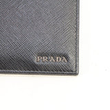 [二手] PRADA 男士钱包 双折钱包 Billfold 小牛皮 黑灰色 221 EF 