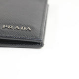 [Used] PRADA Prada Men's Wallet Bi-fold Wallet Billfold Calfskin Black Grey 221 EF