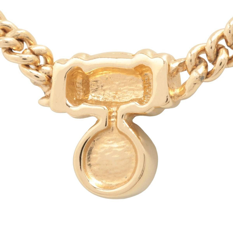 [Pre-owned] Christian Dior Christian Dior necklace pendant Dior necklace GP x rhinestone gold 437