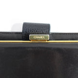 [Pre-owned] CHANEL Chanel Women's Wallet Clasp Bifold Wallet Caviar Skin Leather Black 416