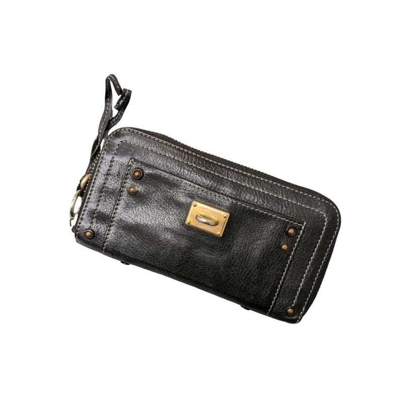 [Pre-owned] Chloe Chloe Paddington Cadena Women's Wallet Paddington Cadena Leather Long Wallet Black 591