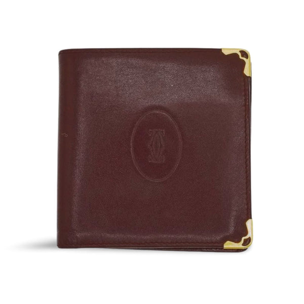 [Pre-owned] Cattier Cattier Men's Wallet Must Bifold Bordeaux Calf Unisex Small Item 707