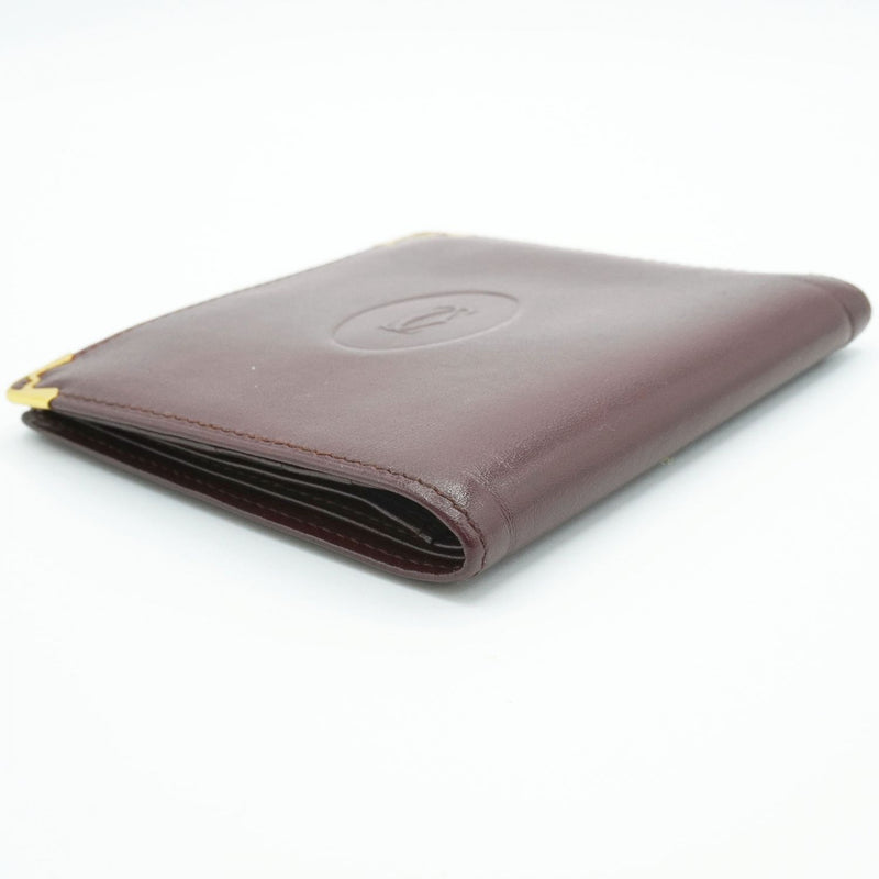 [Pre-owned] Cattier Cattier Men's Wallet Must Bifold Bordeaux Calf Unisex Small Item 707