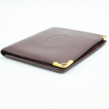 [Pre-owned] Cattier Cattier Men's Wallet Must Bifold Bordeaux Calf Unisex Small Item 707