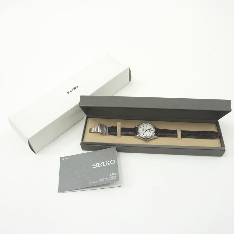 【中古】 SEIKO セイコー  メンズ腕時計 PRESAGE SARX061  白 SS/革 756