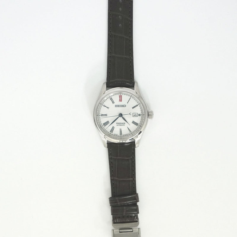 【中古】 SEIKO セイコー  メンズ腕時計 PRESAGE SARX061  白 SS/革 756