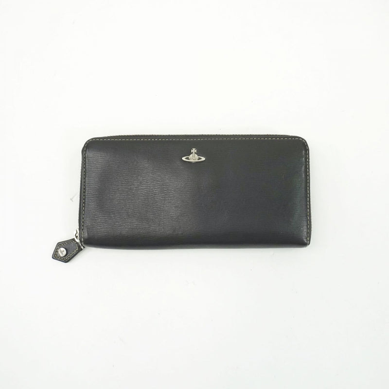 [Pre-owned] Vivienne Westwood WIWIENNE WESTWOOD Women's Wallet Westwood Long Wallet Black Leather 764