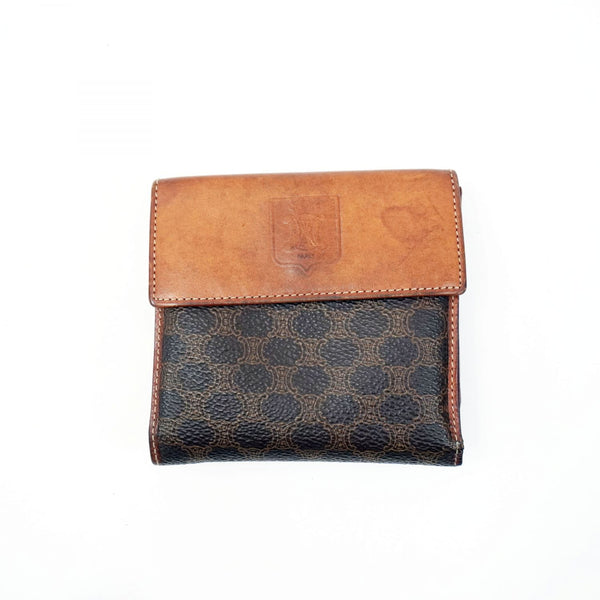 [Pre-owned] CELINE Celine women's wallet Macadam W hook wallet Canvas and leather 808