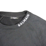 [Pre-owned]] BALMAIN Balmain Sweatshirt/Trainer Logo Trim Sweatshirt Gray Men's 891