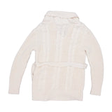 [Pre-owned]  TAGLIATORE TAGLIATORE Cardigan with waffle knit belt, natural 895