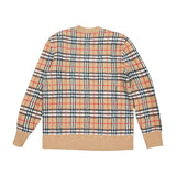 [Pre-owned] BURBERRY Burberry knit sweater, checkered knit sweater, beige base, cashmere 897