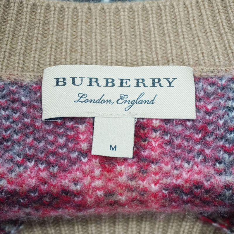 [二手] BURBERRY 针织/毛衣 格子针织毛衣 米色打底羊绒 897 