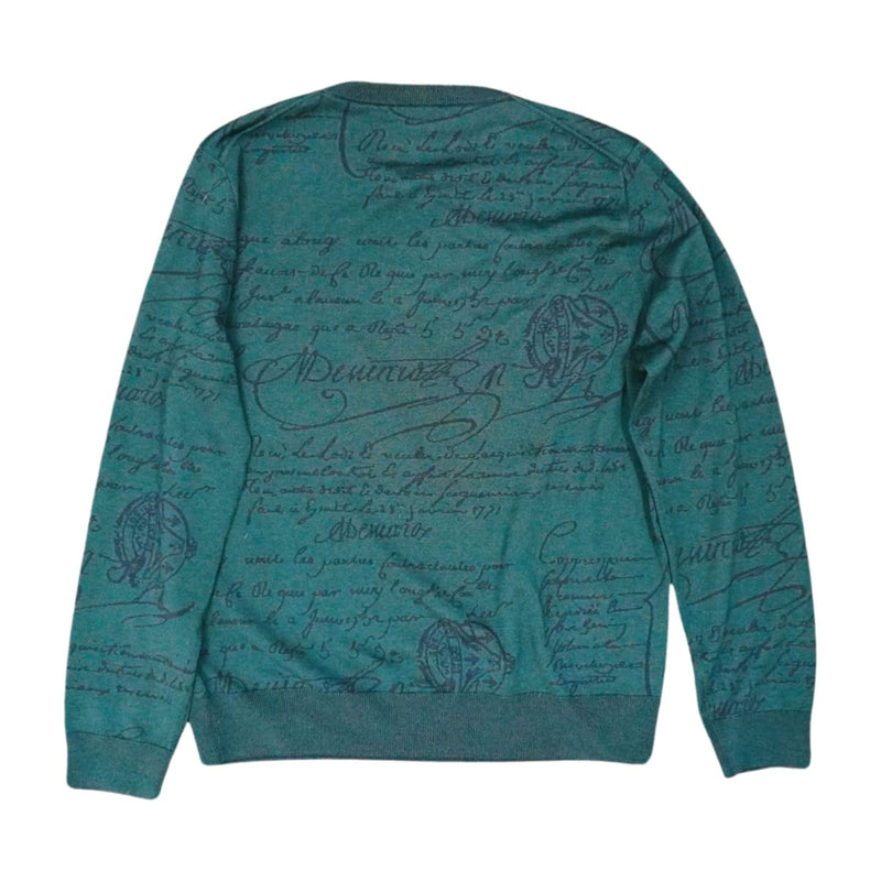 [Unused] Berluti Berluti Knit Sweater Calligraphy Knit XL Size Wool Green 933