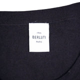 [Pre-owned] Berluti Berluti knit sweater scrit print wool sweater, size S, navy 926