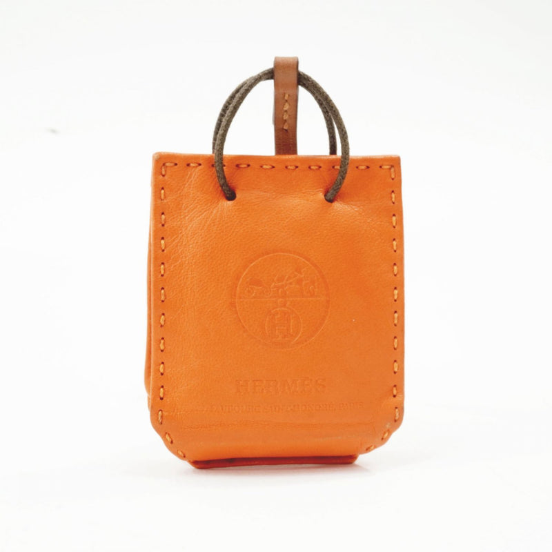 [Pre-owned]HERMES Hermes Bag Charm Sac Oranje Bag Charm Shopper Annemiro Leather Orange Brown Brown D Engraved 968