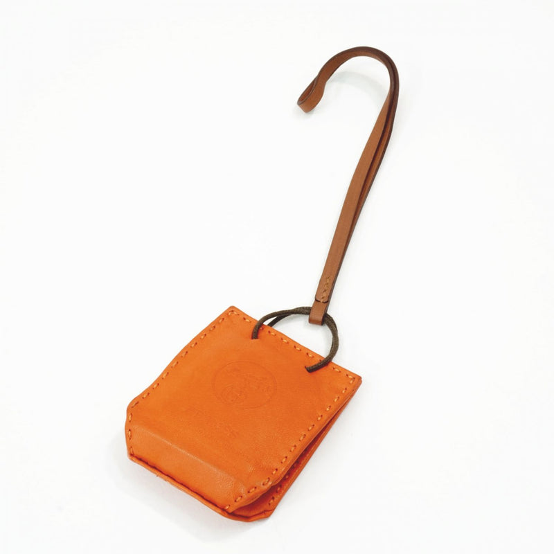 [Pre-owned]HERMES Hermes Bag Charm Sac Oranje Bag Charm Shopper Annemiro Leather Orange Brown Brown D Engraved 968