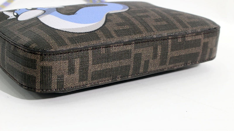 989 [Unused] FENDI FENDI Baguette Slim Clutch Mini Luu Shoulder FENDI Fragment Pokemon Brown FF Fabric Bag