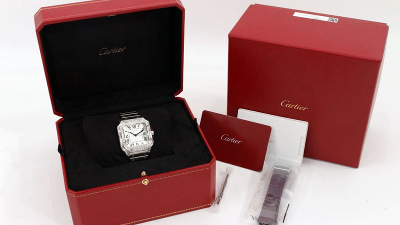 [Pre-owned] Cartier Cartier Unisex Watch 993 [[Pre-owned]] CARTIER Cartier W4SA0005 Santos de Cartier Watch MM Bezel Diamond Automatic 993