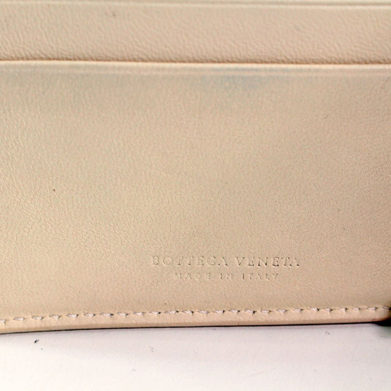 [PRE-OWNED] Bottega Veneta Bifold wallet white intre crocodile