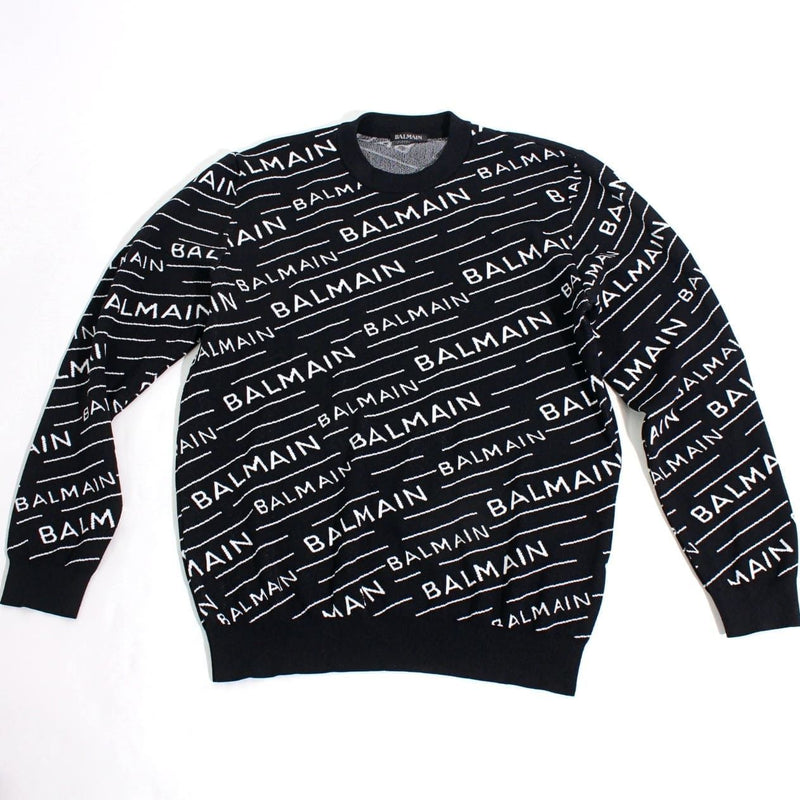 【中古】 BALMAIN バルマン  ロゴ ニットセーター ブラック 1020