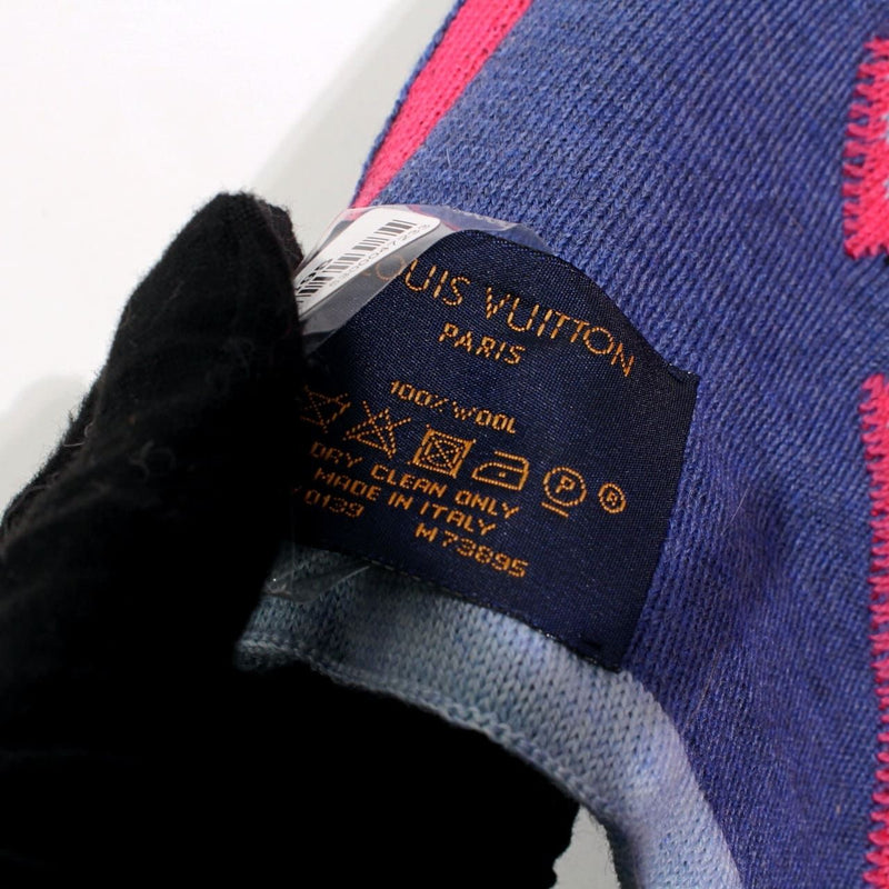[Used] LOUIS VUITTON Louis Vuitton Set Echarpe Giant Pop Scarf Monogram 100% Wool Black Pink Navy 1021