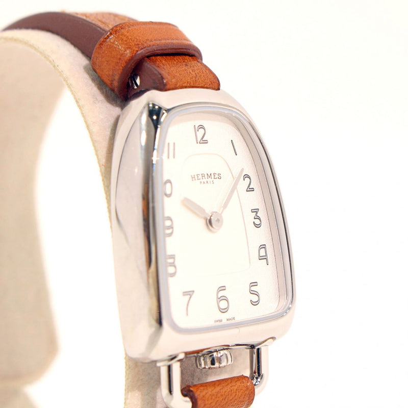 【中古】 HERMES エルメス  レディース腕時計   GA1.110 ギャロップ　クオーツ　レディース　SS/革　Z刻 1100