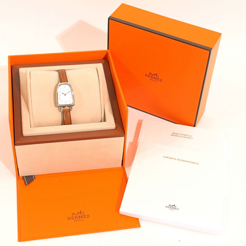 【中古】 HERMES エルメス  レディース腕時計   GA1.110 ギャロップ　クオーツ　レディース　SS/革　Z刻 1100