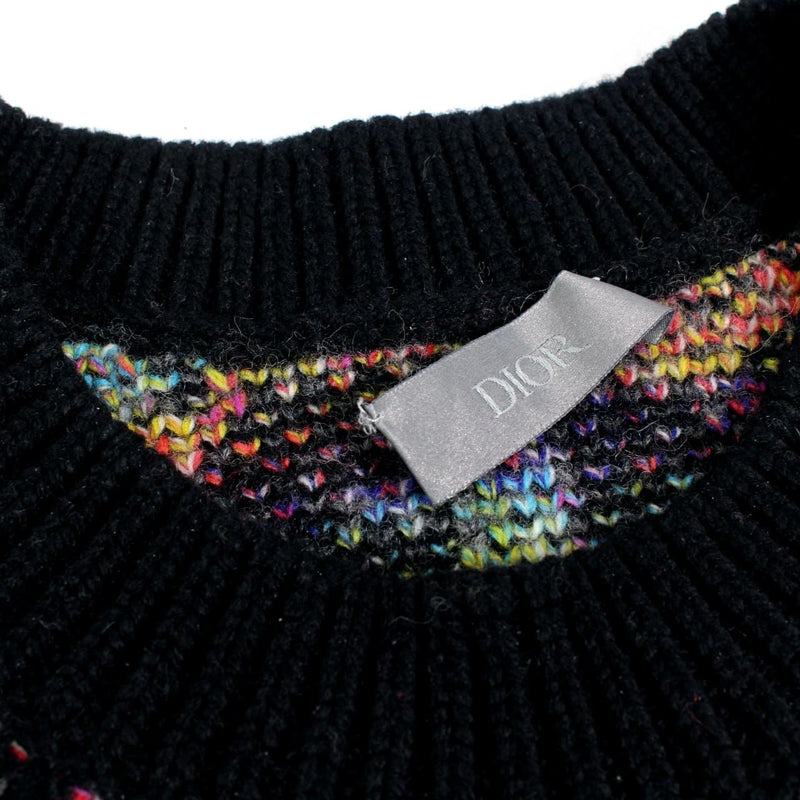 【中古】 Christian Dior クリスチャン・ディオール  オブリーク ウール ニット メンズ ブラック Lサイズ 1023