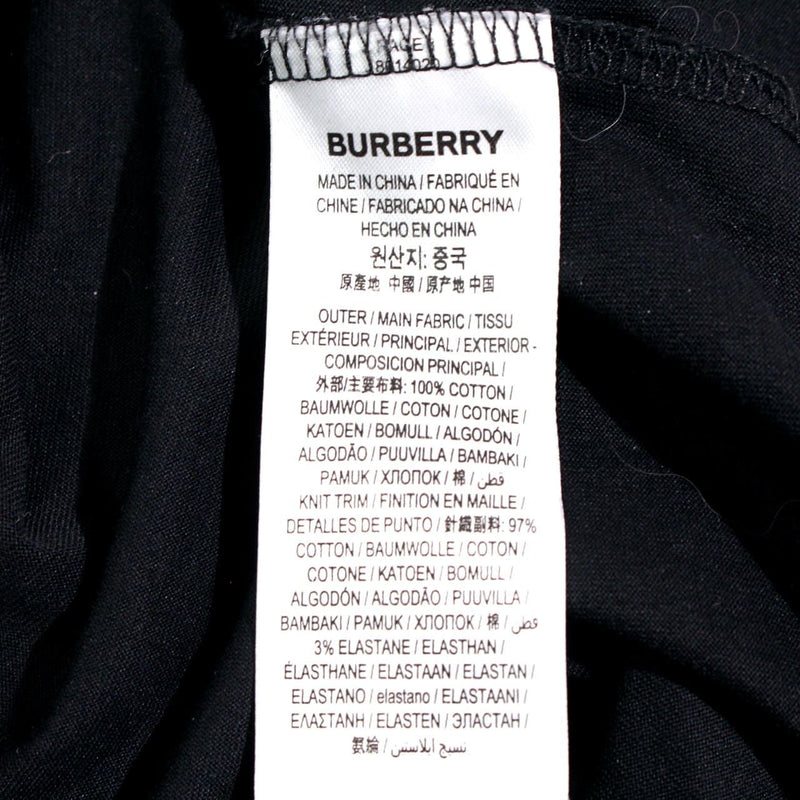 【中古】 BURBERRY バーバリー Tシャツ TBロゴ 刺繍 ブラック Sサイズ  1025