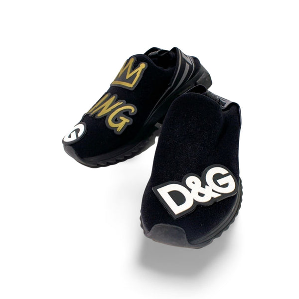 【中古】 Dolce＆Gabbana ドルチェアンドガッバーナ ソレント スニーカー ブラック キング 1032