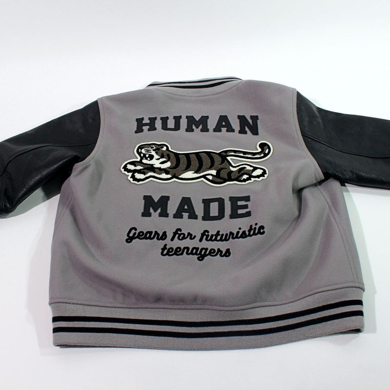 【中古】 HUMAN MADE ヒュウマンメエド  コート・ジャケット バーシティジャケット HM24JK018 グレー 22AW 1146