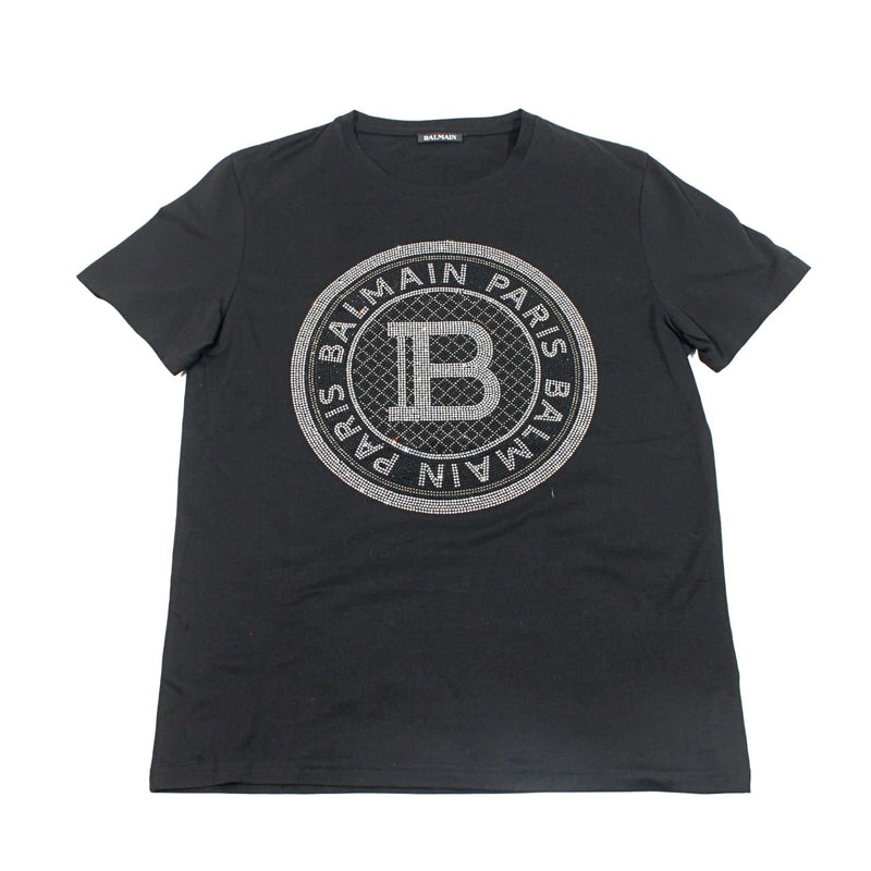 【中古】 BALMAIN バルマン Tシャツ・カットソー T.36 Balmain Cotton Strass Black Mサイズ 1136