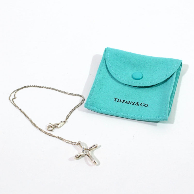 [Used] Tiffany &amp; Co. Tiffany Infinity Cross Necklace Silver 3.2g 40cm 1222