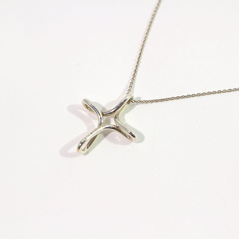 [Used] Tiffany &amp; Co. Tiffany Infinity Cross Necklace Silver 3.2g 40cm 1222