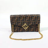 [Used] Fendi 8M0488 Shoulder Bag Zucca Brown FF Diamond Strap 1218