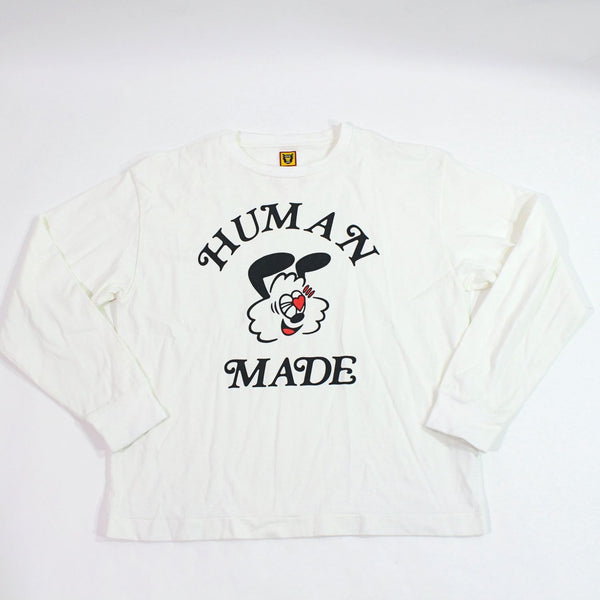 [Used] HUMAN MADE T-shirt/cut and sewn GIRL'S DON'T CRY collaboration white long sleeve T-shirt size L 1156