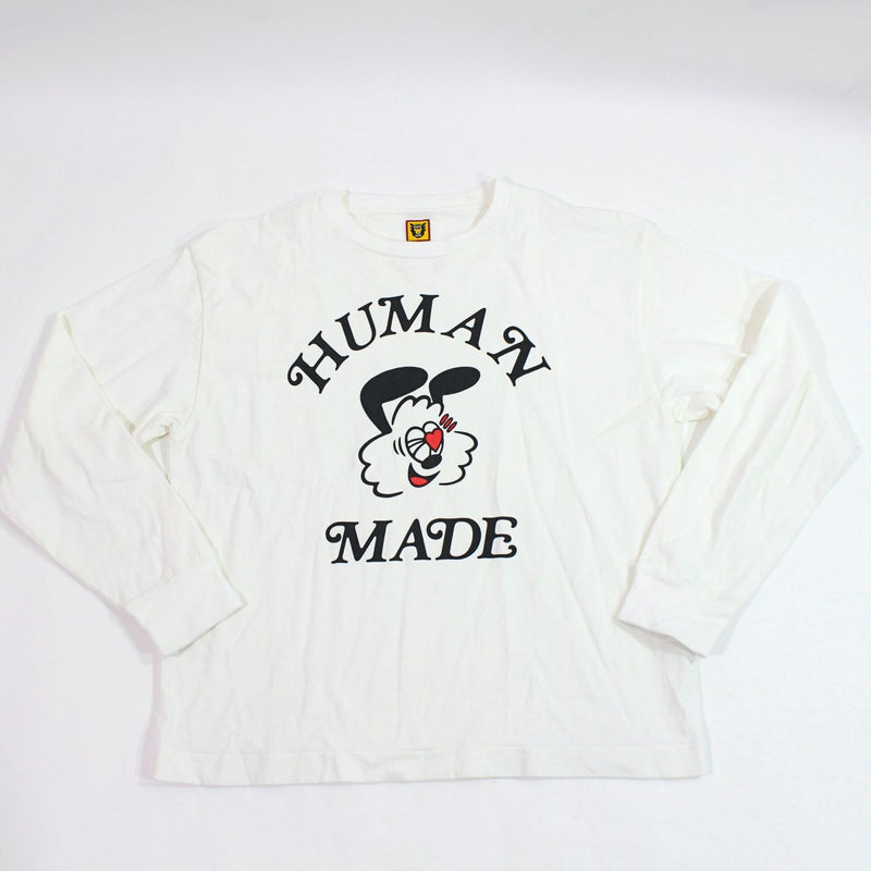 [Used] HUMAN MADE T-shirt/cut and sewn GIRL'S DON'T CRY collaboration white long sleeve T-shirt size L 1156