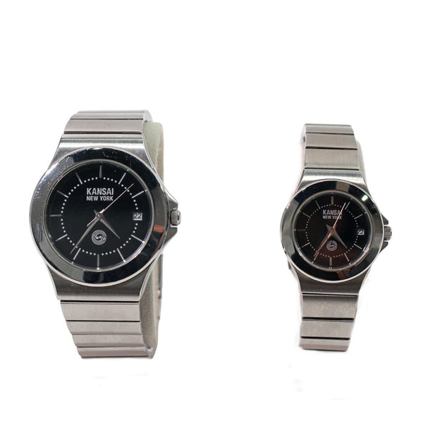 [Used] Kansai New York Pair Watch Men's Women's Analog Stainless Steel Quartz 1232