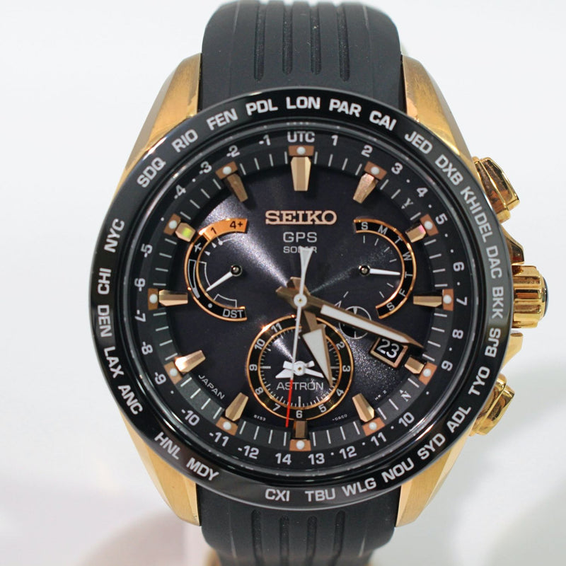 【中古】 SEIKO セイコー メンズ腕時計 SBXB055 アストロン GPSソーラー電波 ブラック文字盤 メンズ 8X53-0AC0 ステンレス　 1233