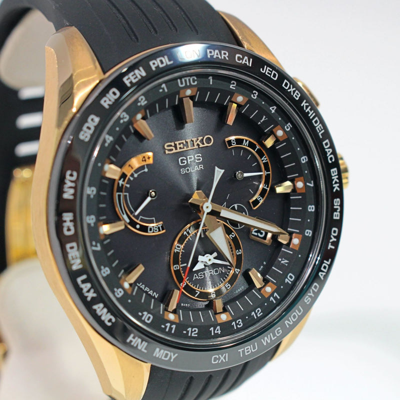 【中古】 SEIKO セイコー メンズ腕時計 SBXB055 アストロン GPSソーラー電波 ブラック文字盤 メンズ 8X53-0AC0 ステンレス　 1233