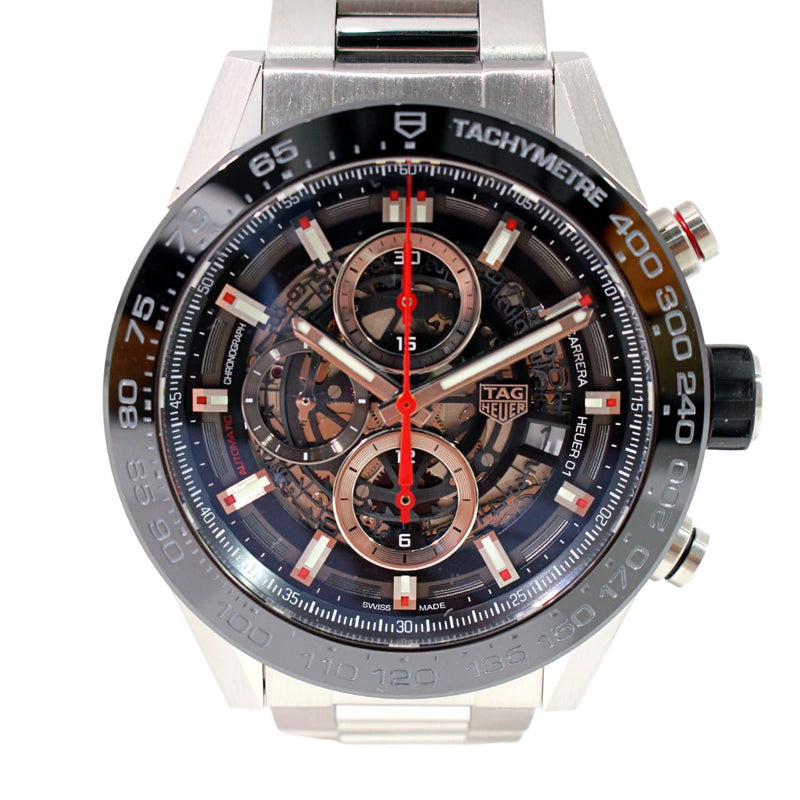 中古】 TAG HEUER タグホイヤー CAR2A1W-0 カレラ キャリバーホイヤー01 スケルトン SS クロノグラフ 自動巻 12 –  Watch Shop Bambi