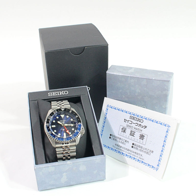 【中古】 SEIKO セイコー 5スポーツ メンズ腕時計  SBSC003  青文字盤 　4R34-00A0 ファイブ スポーツ GMT　メンズ腕時計 1292