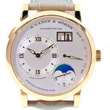 【中古】  A.LANGE&SOHNE   A.LANGE&SOHNE　ランゲ１ムーンフェイズ　192.032　シルバー文字盤　PG/革　手巻き　メンズ腕時計 1309