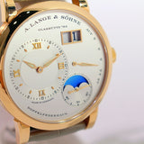 【中古】  A.LANGE&SOHNE   A.LANGE&SOHNE　ランゲ１ムーンフェイズ　192.032　シルバー文字盤　PG/革　手巻き　メンズ腕時計 1309