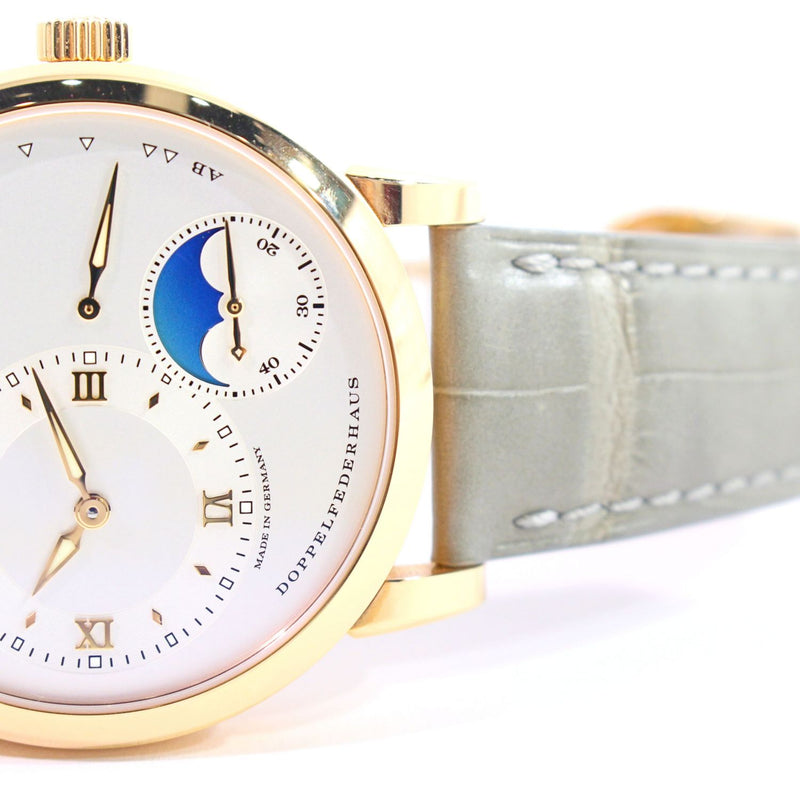 【中古】  A.LANGE&SOHNE   A.LANGE&SOHNE　ランゲ１ムーンフェイズ　192.032　シルバー文字盤　PG/革　手巻き　メンズ腕時計 1309